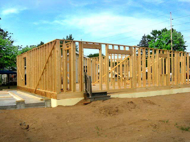 walls framed in