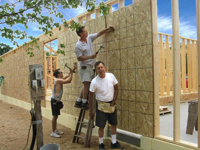 adding the wall sheeting
